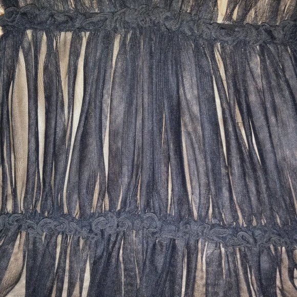 ZÉTA "Tali" Tulle Plunging V Neckline Mini Dress in Black - Picture 5 of 6